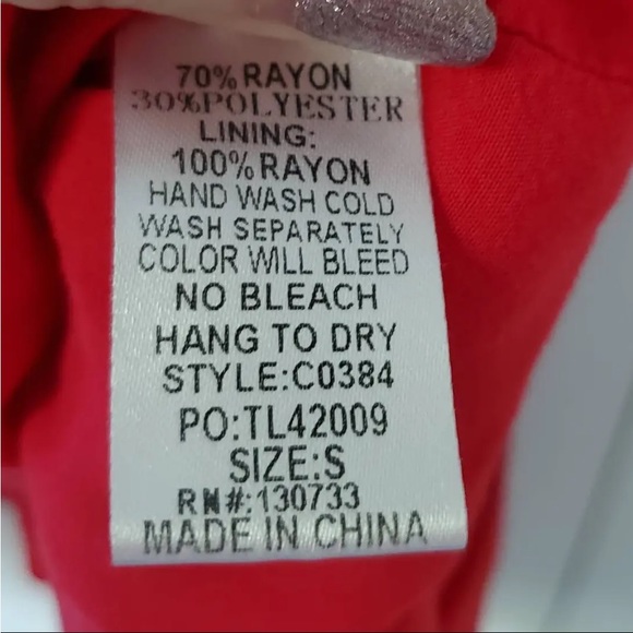 Umgee Red Adrienne Bell Sleeve Ruffle Dress S Babydoll Embroidered Boho - Picture 12 of 13